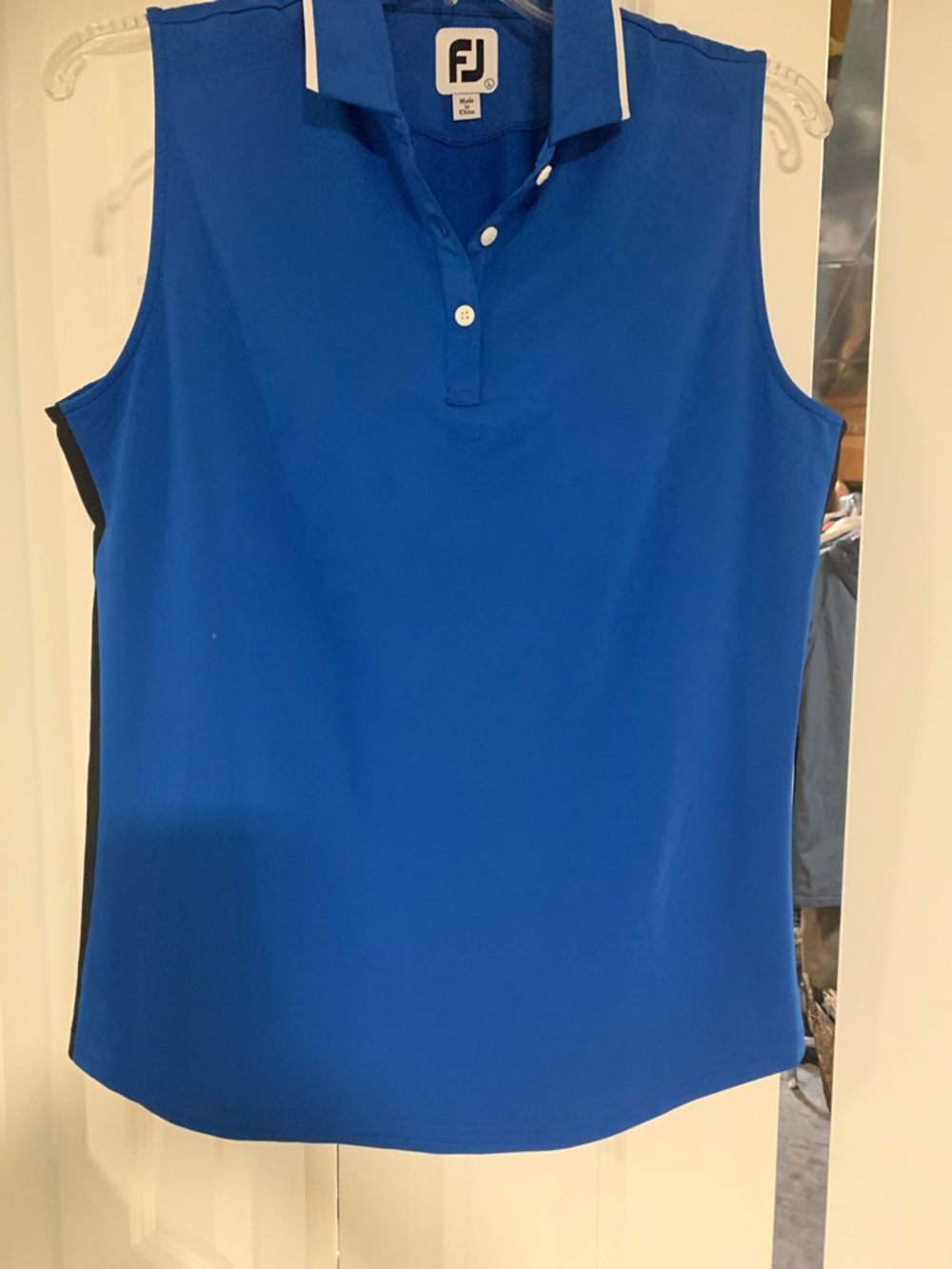 FootJoy Women's Sleeveless Polo Tank - Blue with White Trim